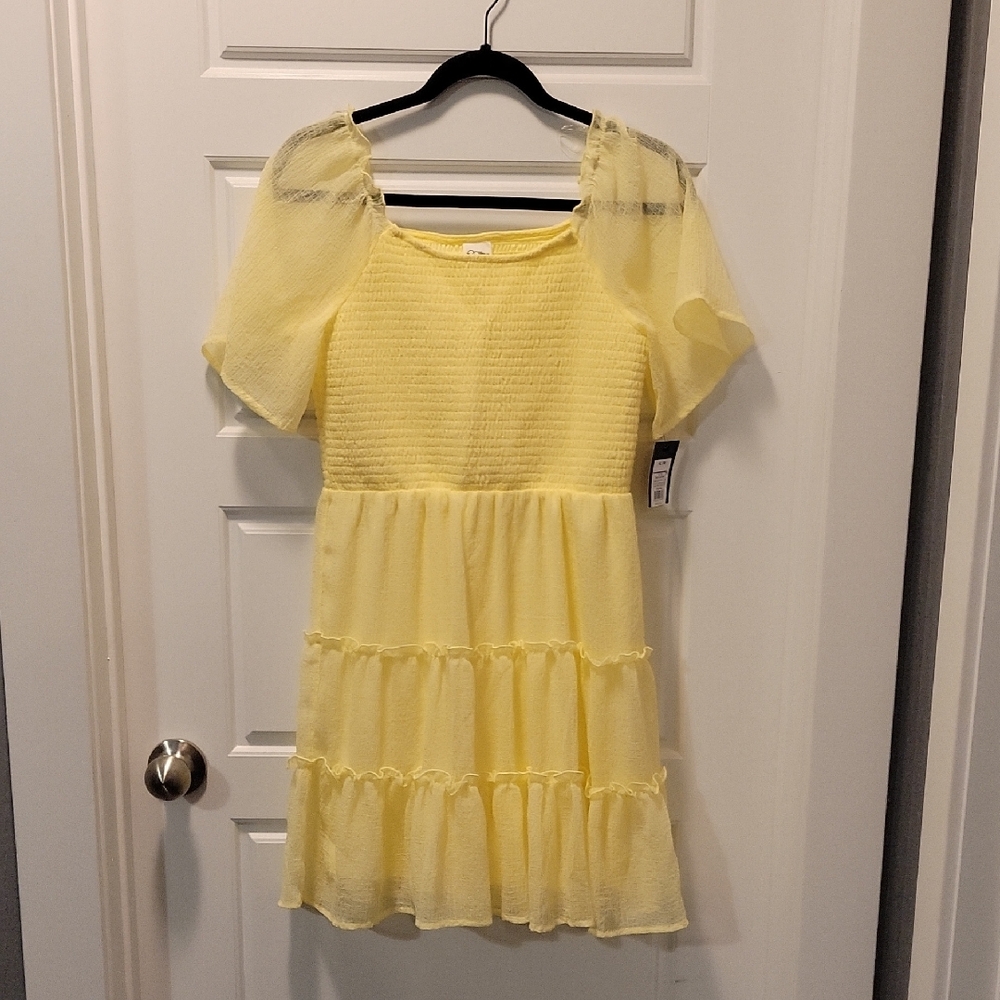 Art Class Yellow Ruffled Tiered Sundress